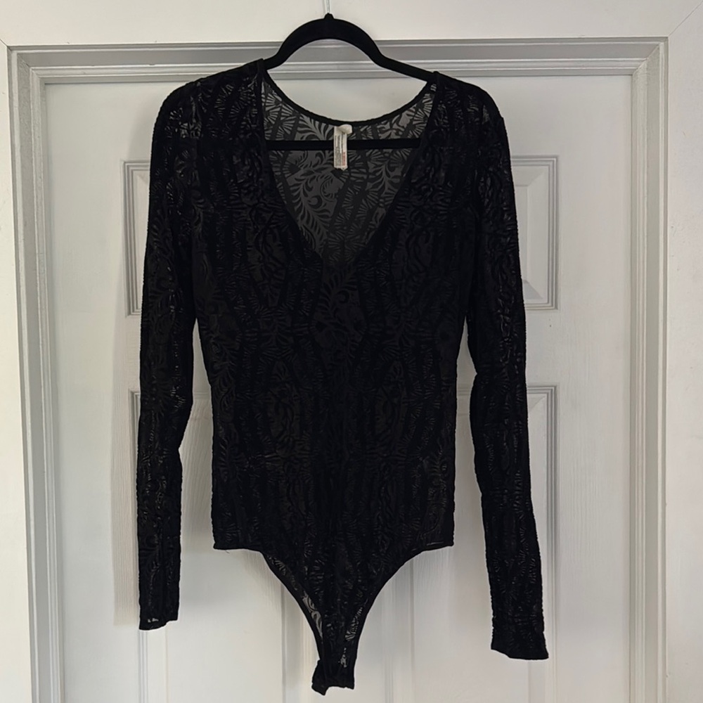 Elegant Black Lace Bodysuit